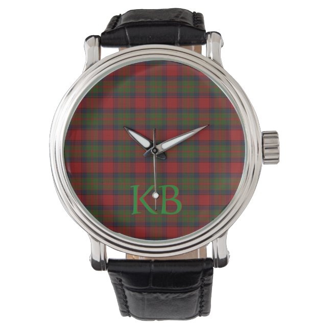 Montre Buccleuch Tartan officiel avec monogramme / initia (devant)