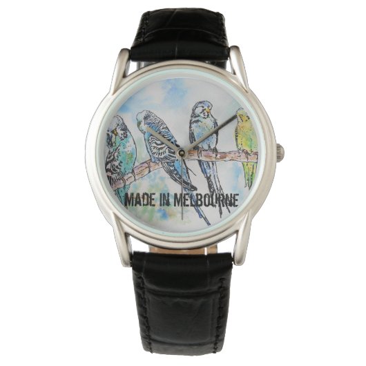 Montre Budgie Budgerigar Bird Made In Melbourne Mens (devant)