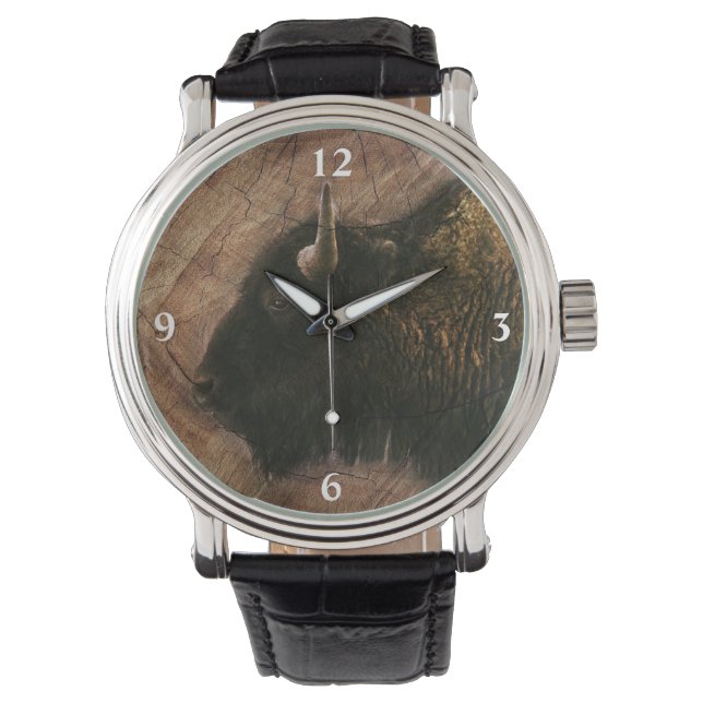 Montre Buffalo Bison Bois (devant)
