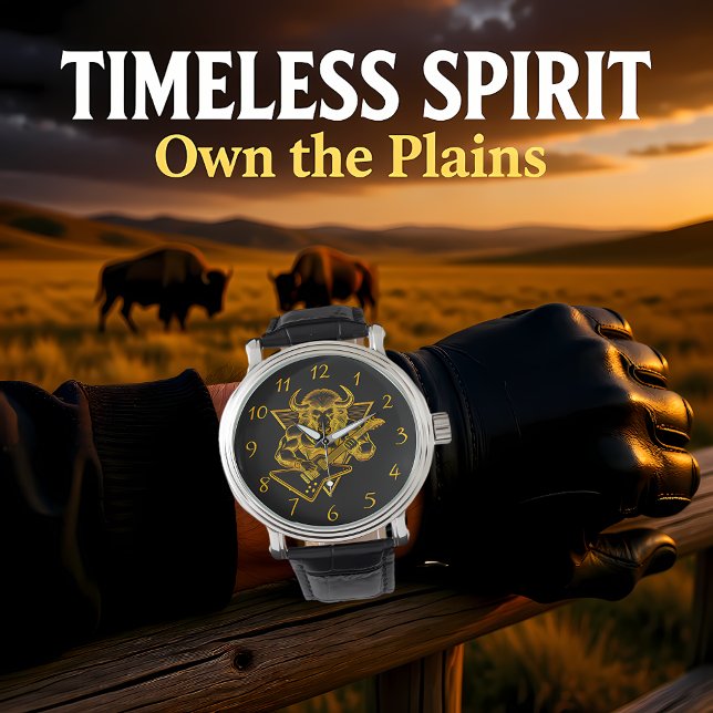 Montre Buffle de bison d'or à fouler sur la guitare (Créateur téléchargé)