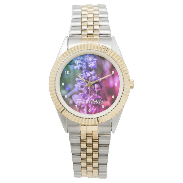 Montre Bumble Bee On Flower Abstrait Personnalisé (devant)