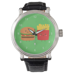 Montre Burger et frites mignons, amis pour toujours