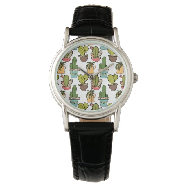 Montre Cactus Intérieur & Succulents Dans Les Pots Motif (devant)