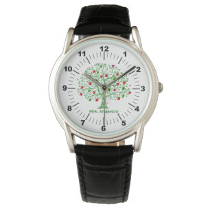 Montre Cadeau de l’enseignant personnalisé Apple Tree