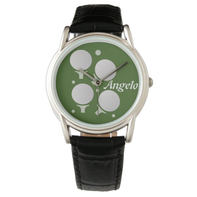 Montre Cadeau homme boule de golf et gradient de tee (devant)