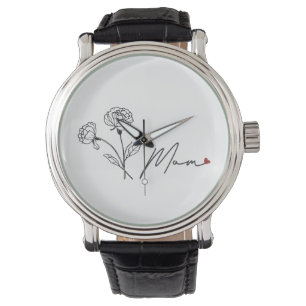 Montre Cadeau végétal minimaliste avec coeur