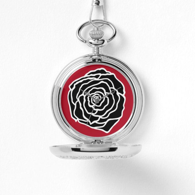 Montre Cadeau vintage Black Rose Pocket Watch (Recto)