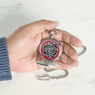 Montre Cadeau vintage Black Rose Pocket Watch