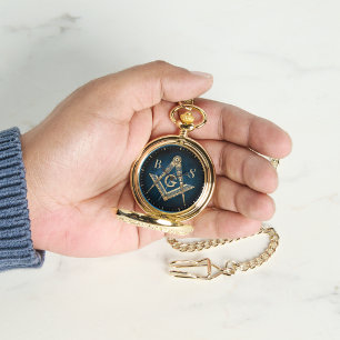 Montre Cadeaux Freemason uniques   Bleu Gold Masonic Comp