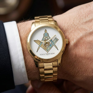 Montre Cadeaux Freemason uniques Compass maçonnique or