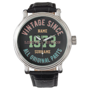 MONTRE CADEAUX PERSONNALISÉS NOM ANNIVERSAIRE ANNÉE VINTA