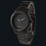 Montre Cadeaux Uniques Pour Hommes Surdimensionnés Black<br><div class="desc">Cadeaux uniques pour les hommes - montre de bracelet noir surdimensionnée avec texte personnalisable. Vous pouvez créer votre propre montre,  juste ajouter votre nom ou tout autre texte. Cadeaux uniques pour hommes pour anniversaire,  Noël,  Fête des pères ou tout autre jour... </div>