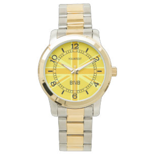 Montre Cadran personnalisé Yellow Union Jack British Flag