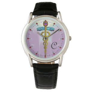 Montre CADUCUS D'OR AVEC NOEUDS CELTIQUES MONOGRAMME Lila