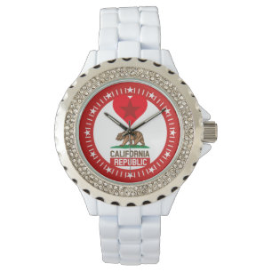 Montre California Red Star Love Dial Decor