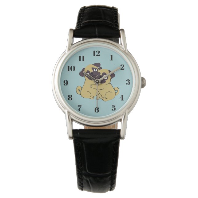 Montre Câlins de Pug  (devant)