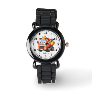 Montre camion à benne de construction pour garçons person