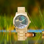 Montre Camion de canard de mer vert<br><div class="desc">Montre à poignet élégant pour homme avec chiffres noirs qui présente l'image de la tête verte, mâle Mallard Duck. Sélectionnez votre montre dans plusieurs styles.</div>