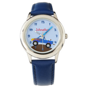 Montre Camion de monstre bleu personnalisé