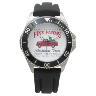 MONTRE CAMION DE ROUGE DE FERME DE NOËL