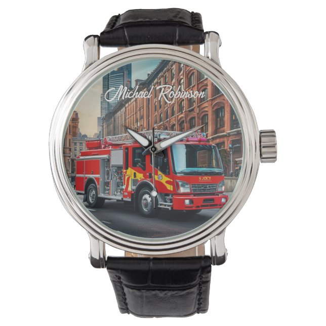 Montre Camion d'incendie moderne en ville (devant)