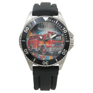 Montre Camion d'incendie Pop Art en ville