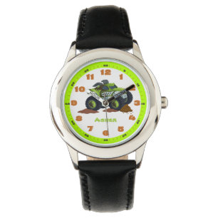 Montre Camion Monster Vert Personnalisé Éducatif