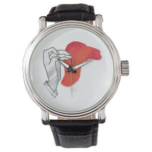 Montre Camion Silhouette Main Rouge