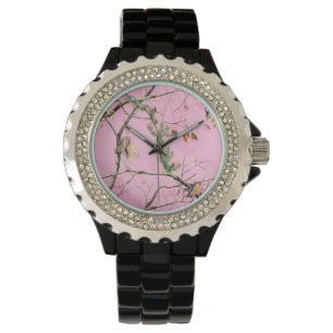 Montre Camo rose Camouflage Chasse Girl Regarder Arbre ré