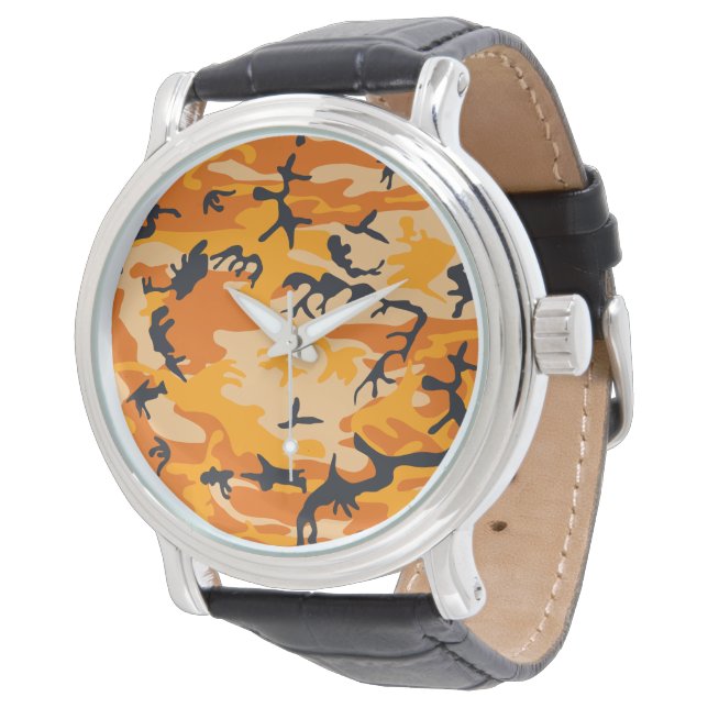 Montre Camouflage orange, Militaire, Armée (Incliné)