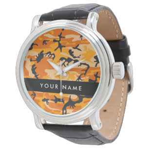 Montre Camouflage Orange Personnalisez Votre nom