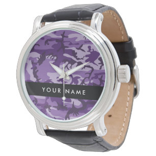 Montre Camouflage Violet Personnalisez Votre nom