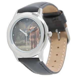 Montre Campagne d'herbe d'automne de la vache de haute-te