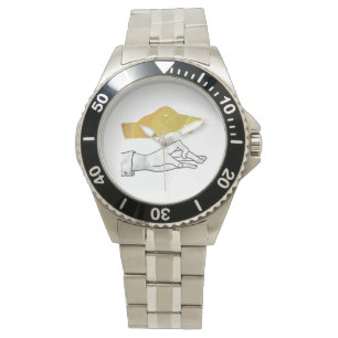 Montre Canard à silhouette à main jaune