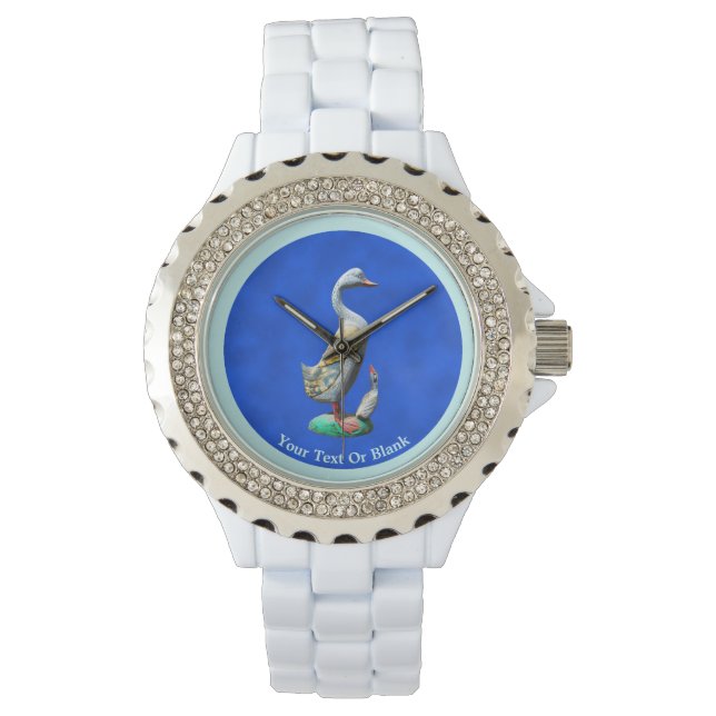 Montre Canards patinés en bois (devant)