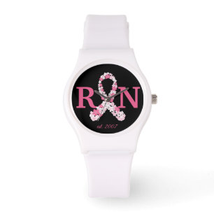 Montre Cancer du sein rose Infirmière inscrite Personnali