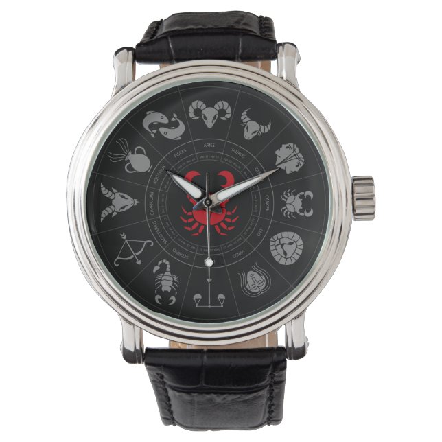 Montre Cancer Zodiac Cadeau Anniversaire (devant)