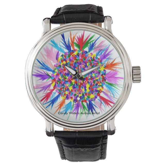 Montre Candy Waters Artiste de l'autisme (devant)