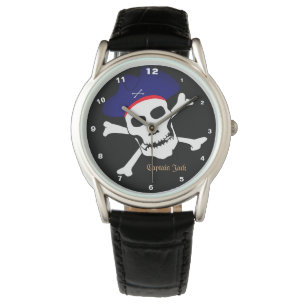 Montre Capitaine Jack & Pirates Drapeau, Crâne / Mode bat