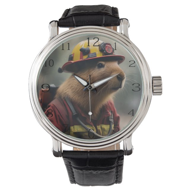 Montre "Capybara à la Secourt : Pompier Extraordinair (devant)