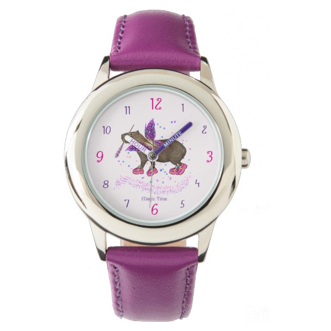 Montre Capybara féerique avec ailes (devant)