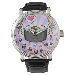 Montre Caractère de dessin sushi Manger beaucoup de creve