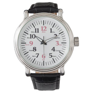 Montre Caractère numérique espagnol (police noire)