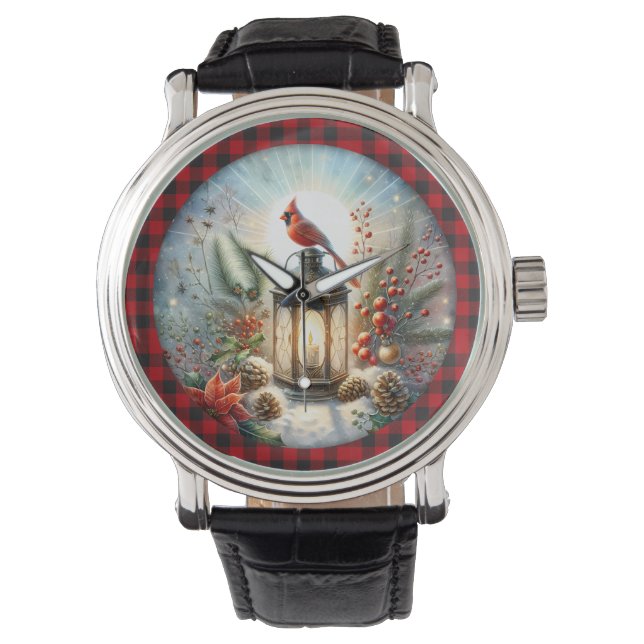 Montre Cardinal de Noël Se souvenir d'amour une lanterne (devant)