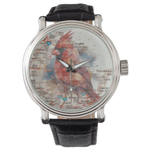 Montre Cardinal sur Virginia Road Map