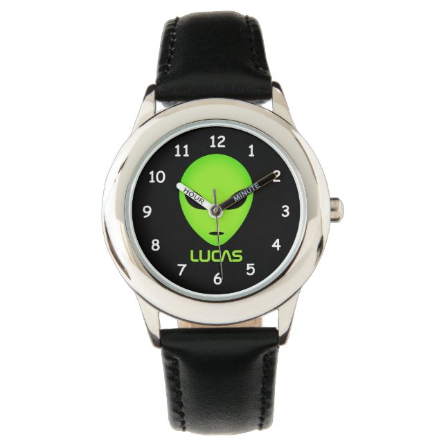 Montre caricature Alien personnalisée avec nom d'e (devant)