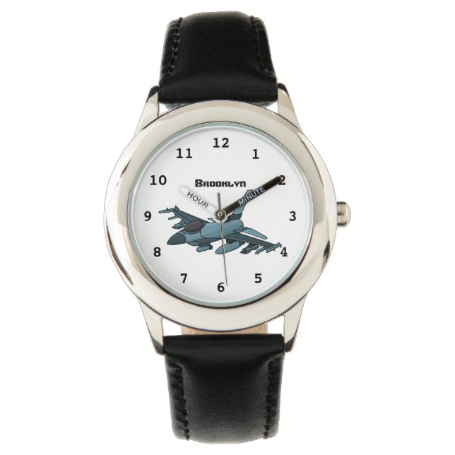 Montre Caricature d'avion de chasse militaire (devant)