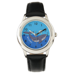 Montre Caricature de baleine mignonne et de baleine de ve