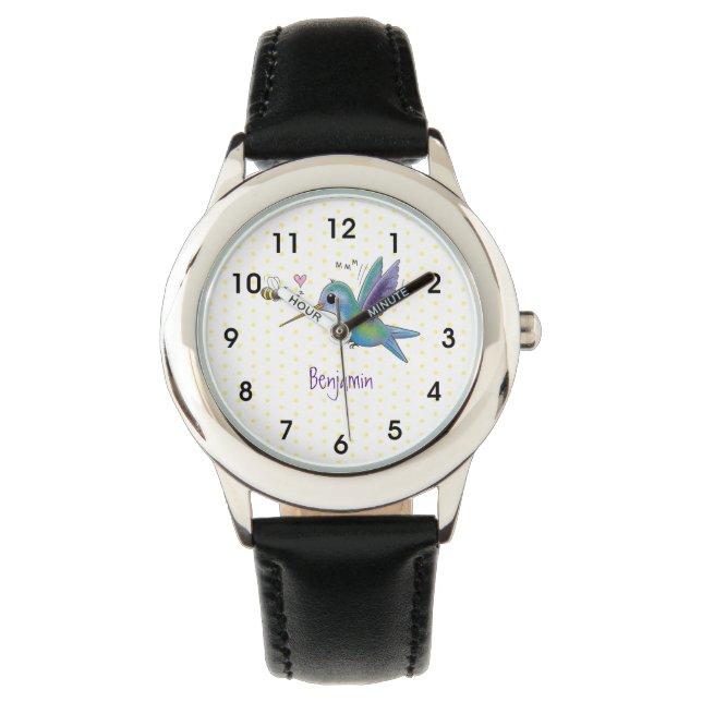 Montre Caricature de colibri d'abeille mignonne (devant)
