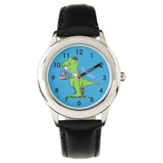Montre Caricature de dinosaure vert t rex (devant)